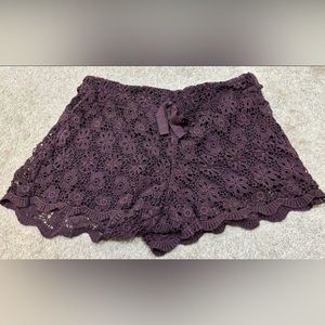 Purple lace shorts